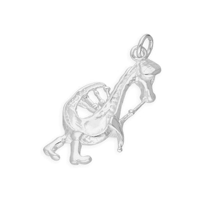 Sterling Silver Nessie With Bagpipes Charm