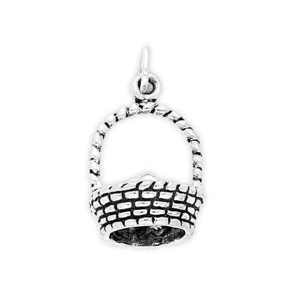 Sterling Silver Eggs in Basket Charm