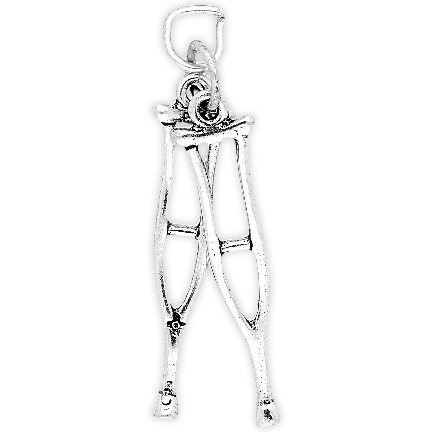 Sterling Silver Pair of Crutches Charm