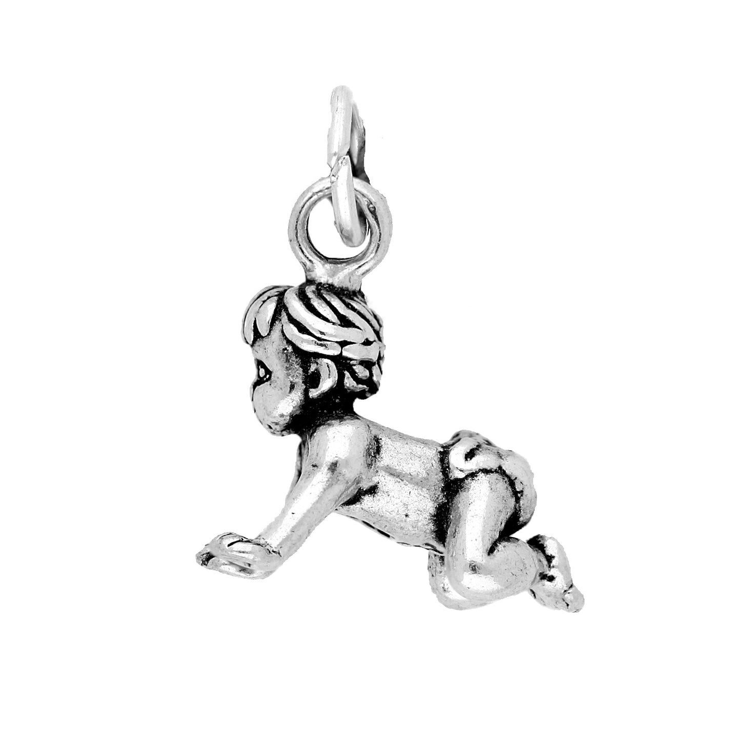 Sterling Silver Crawling Baby Charm