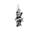 Sterling Silver Kitten Playing Fiddle Charm