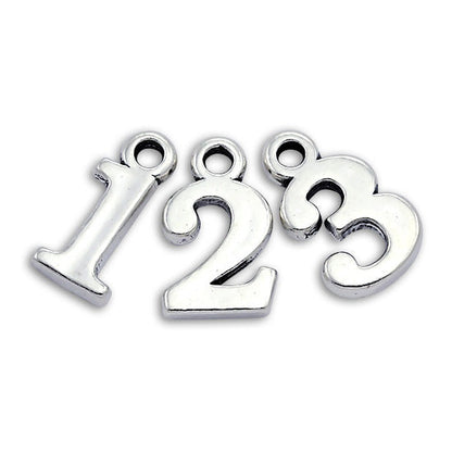 Sterling Silver Number Charms 0 - 9