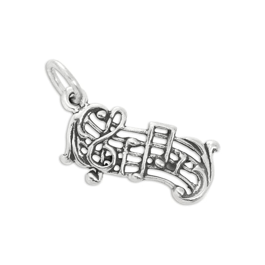 Sterling Silver Music Score Charm