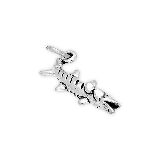 Sterling Silver Barracuda Fish Charm