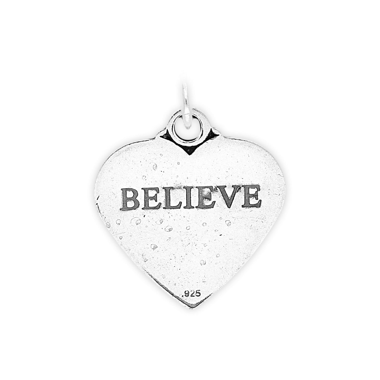Sterling Silver Believe Heart Charm