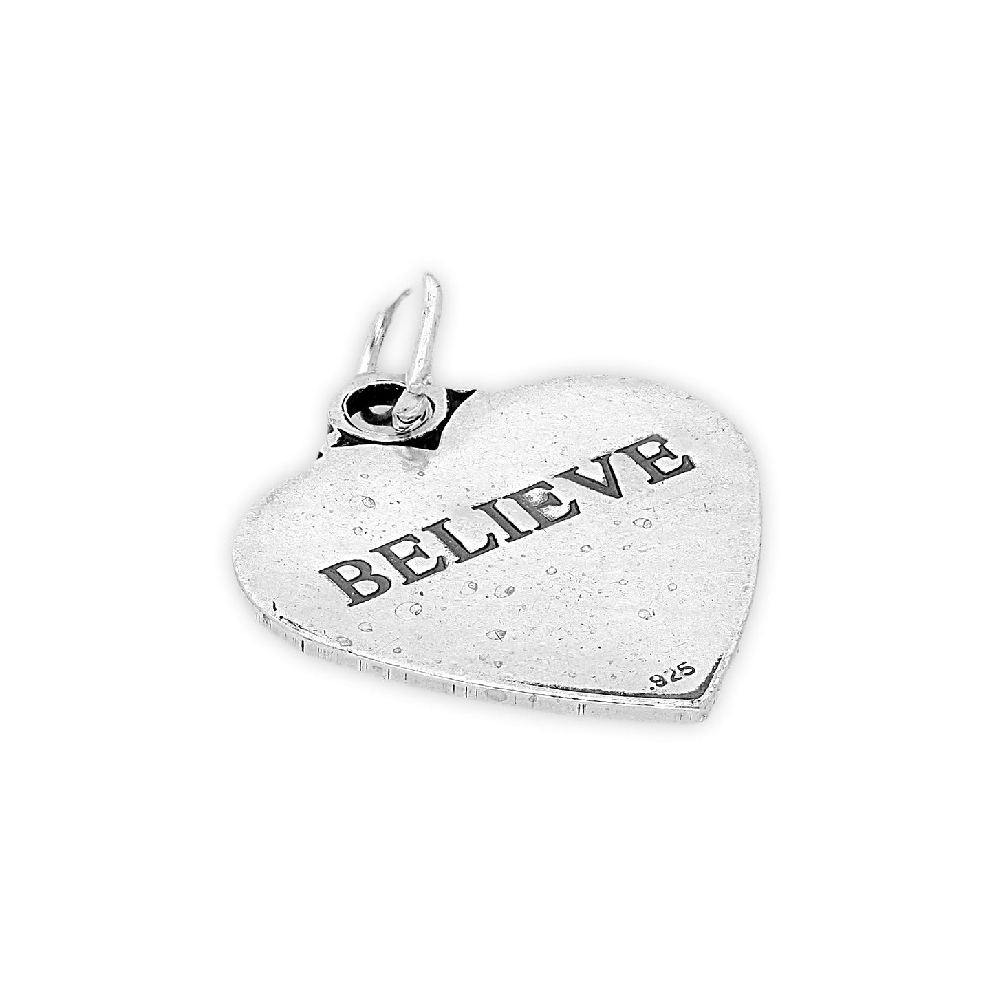 Sterling Silver Believe Heart Charm