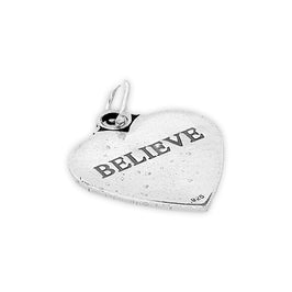 Sterling Silver Believe Heart Charm