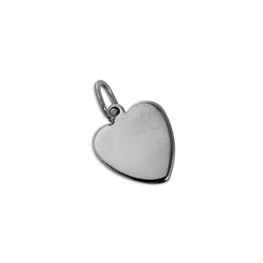Sterling Silver Plain Flat Heart Charm