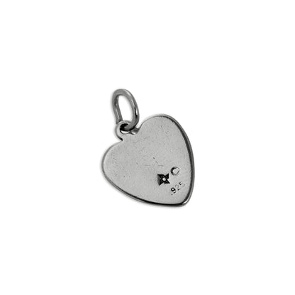 Sterling Silver Plain Flat Heart Charm