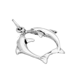 Sterling Silver Jumping Dolphins Charm