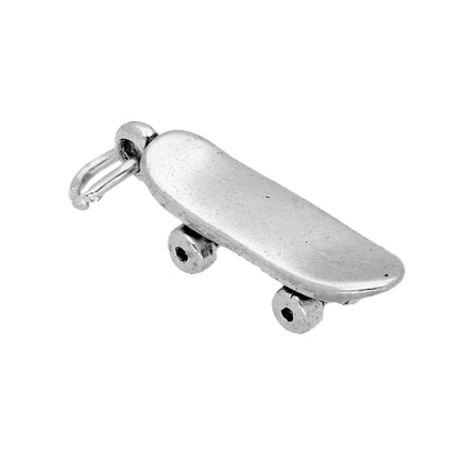 Sterling Silver Skateboard Charm