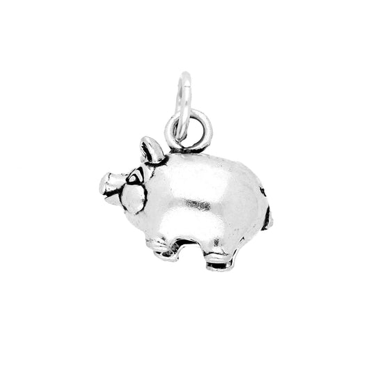 Sterling Silver Piggy Bank Charm