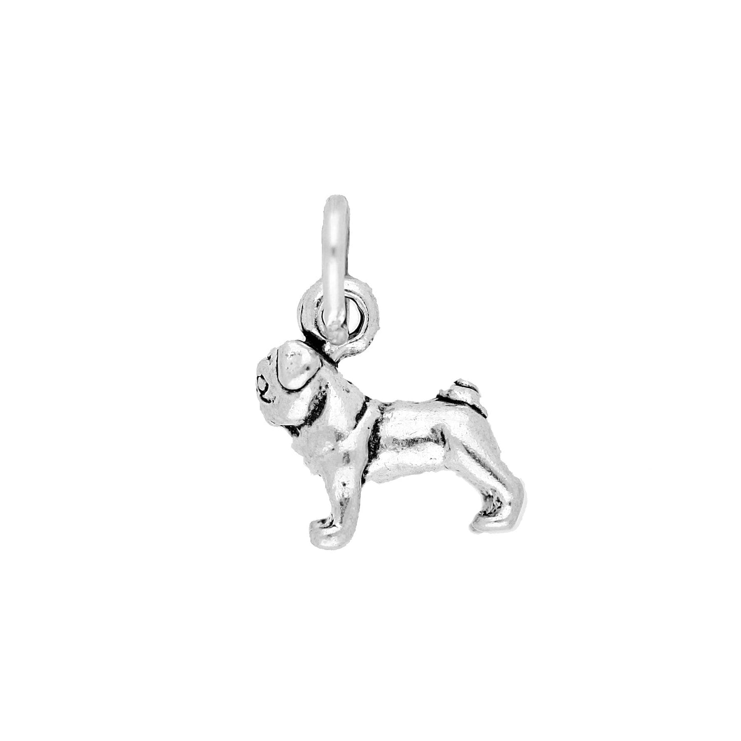 Sterling Silver Small Pug Charm