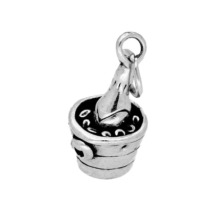 Sterling Silver Champagne Bucket Charm