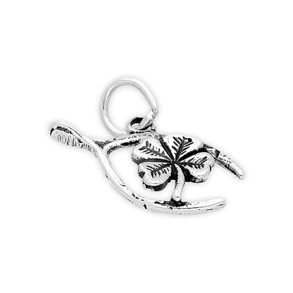Sterling Silver Wishbone and Clover Charm