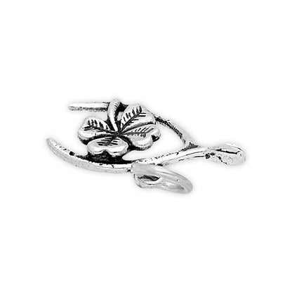 Sterling Silver Wishbone and Clover Charm