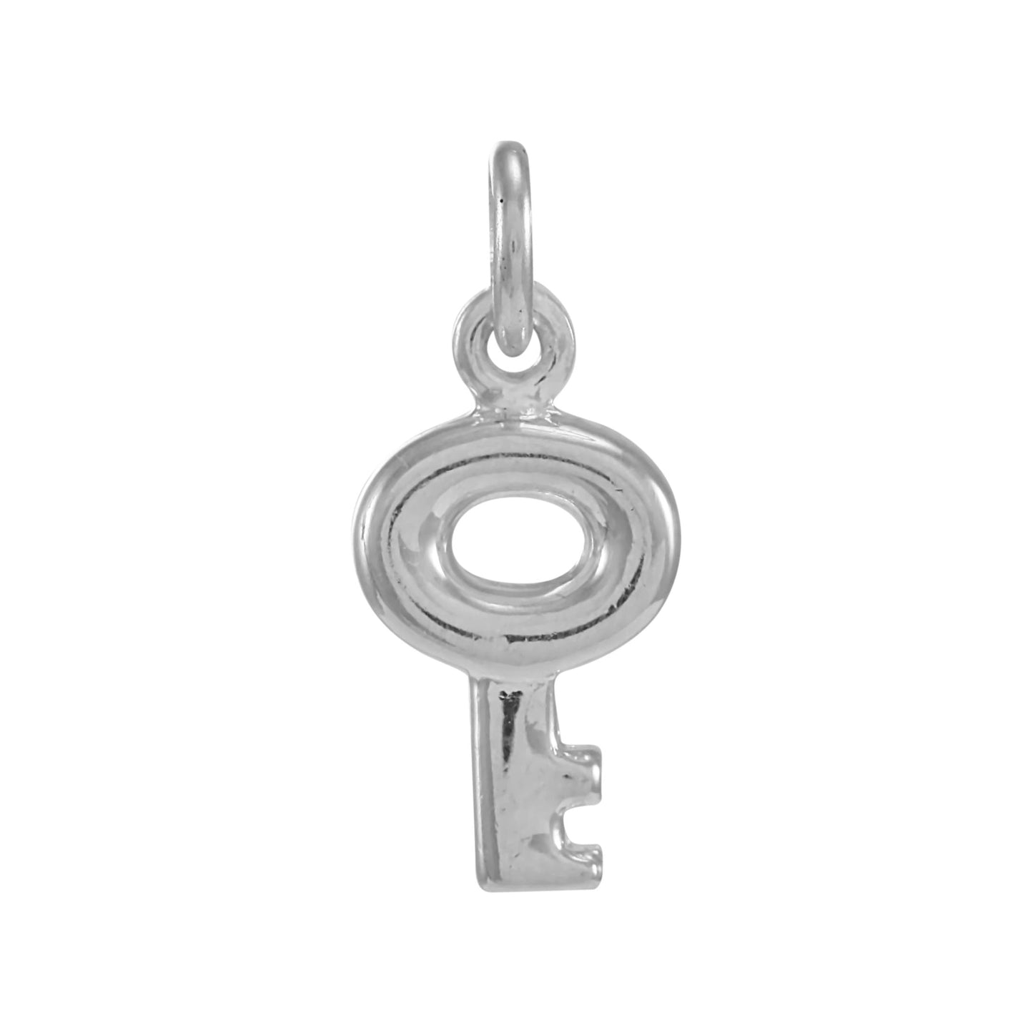 Sterling Silver Puffed Key Charm