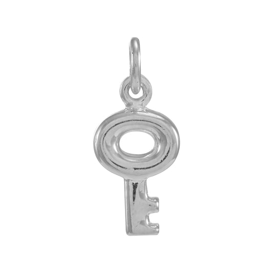 Sterling Silver Puffed Key Charm