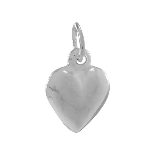 Sterling Silver Puffed Heart Charm