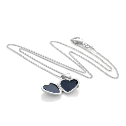 Tiny Sterling Silver Engraved Heart Locket on Chain