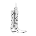 Sterling Silver Cowgirl Boot Charm