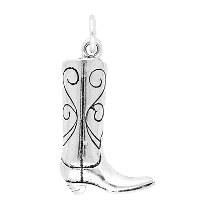 Sterling Silver Cowgirl Boot Charm