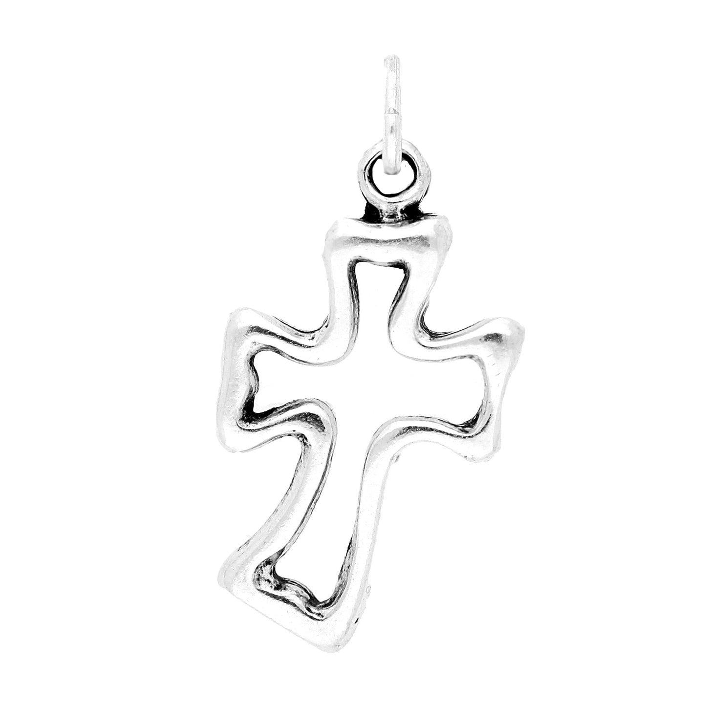 Sterling Silver Twisty Cross Charm