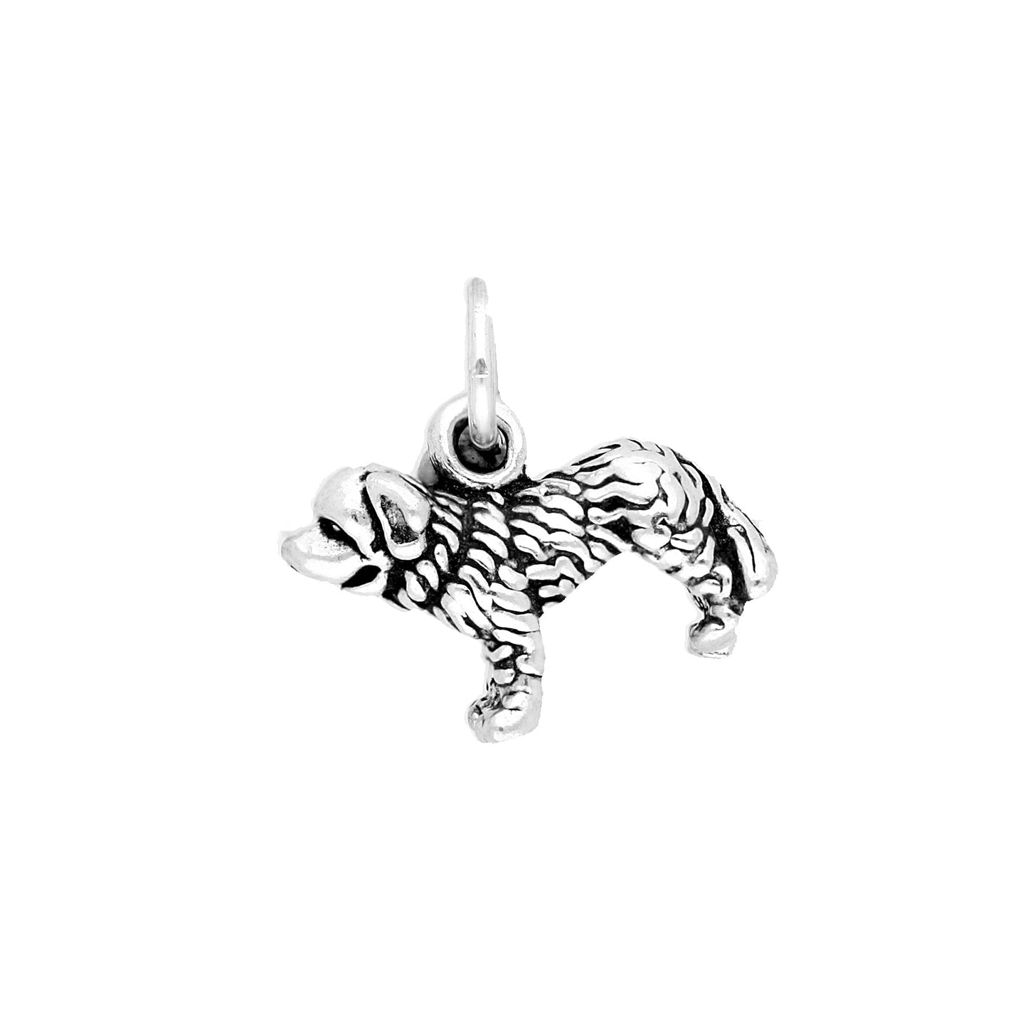 Sterling Silver Small St Bernard Dog Charm