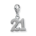 Sterling Silver 21st Birthday Clip on Charm