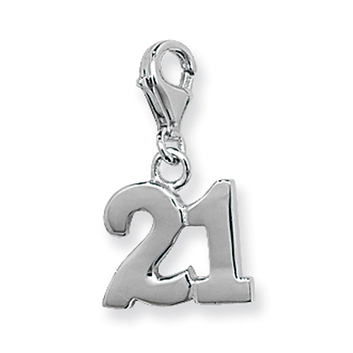 Sterling Silver 21st Birthday Clip on Charm