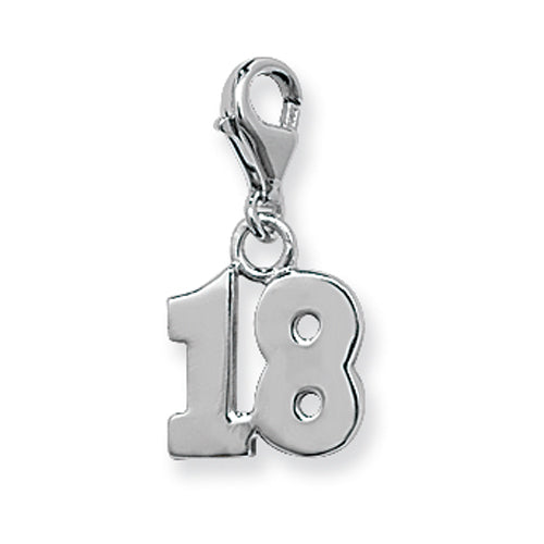 Sterling Silver 18th Birthday Clip on Charm