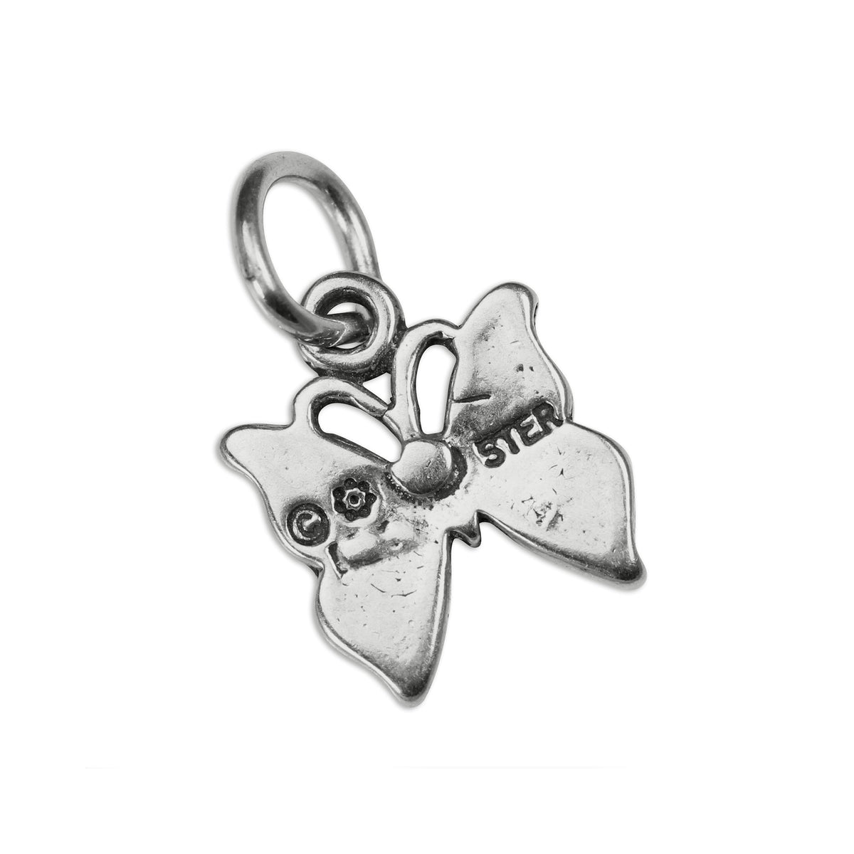Sterling Silver Turquoise Inlay Small Butterfly Charm