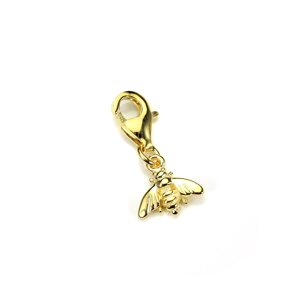 Gold Plated Sterling Silver Bumble Bee Clip on Charm