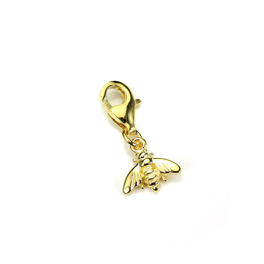 Gold Plated Sterling Silver Bumble Bee Clip on Charm