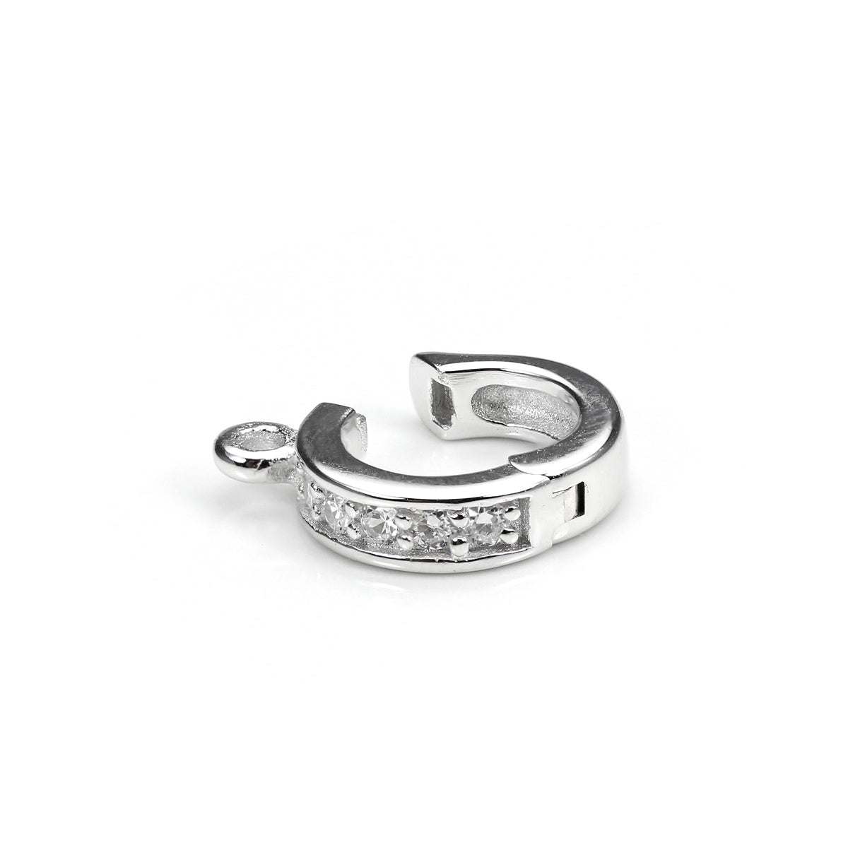 Sterling Silver 5.8mm Crystal Hinged Hanger Bead
