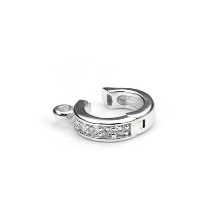 Sterling Silver 5.8mm Crystal Hinged Hanger Bead