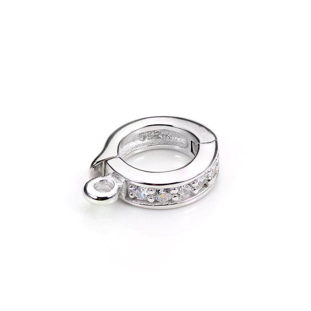 Sterling Silver 5.8mm Crystal Hinged Hanger Bead