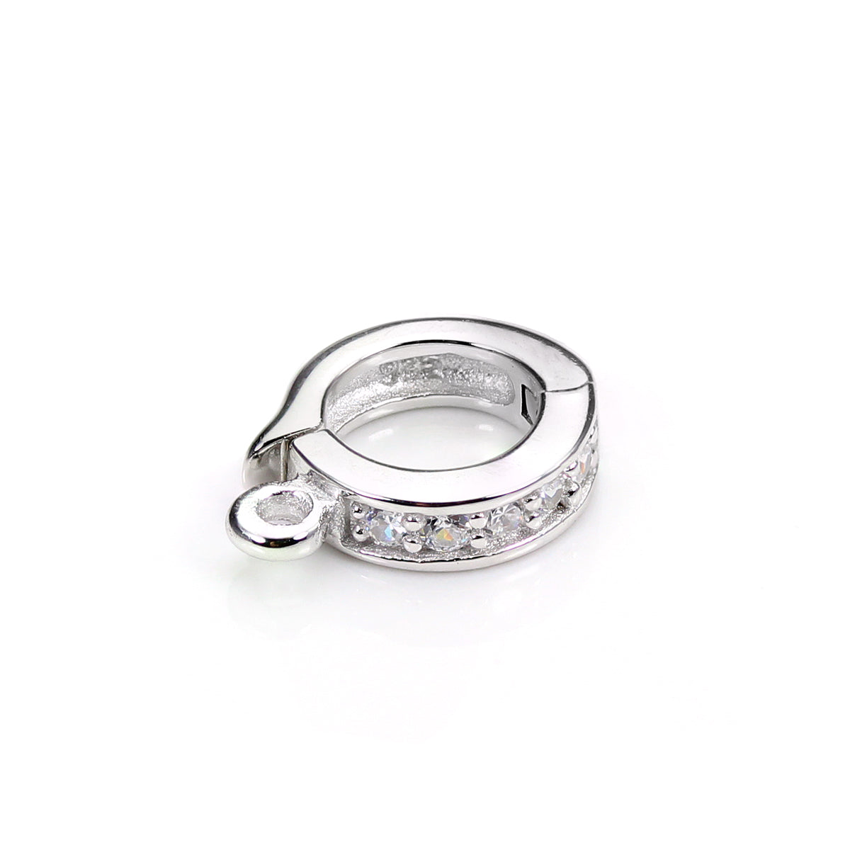 Sterling Silver 5.8mm Crystal Hinged Hanger Bead