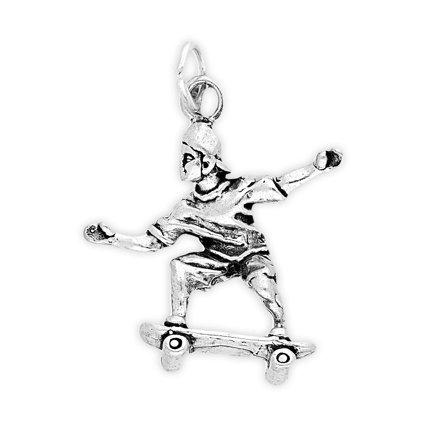 Sterling Silver Skateboarder Charm