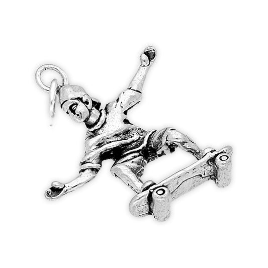 Sterling Silver Skateboarder Charm