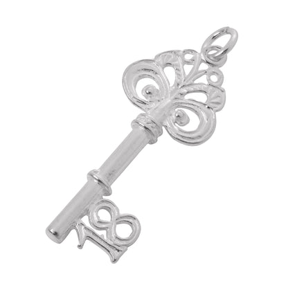 Sterling Silver 18th Birthday Key Charm