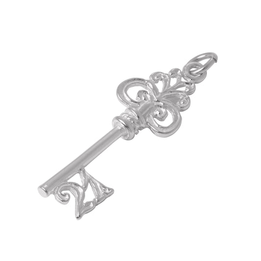Sterling Silver 21st Birthday Key Charm