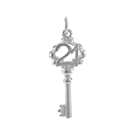Sterling Silver 21st Key Charm