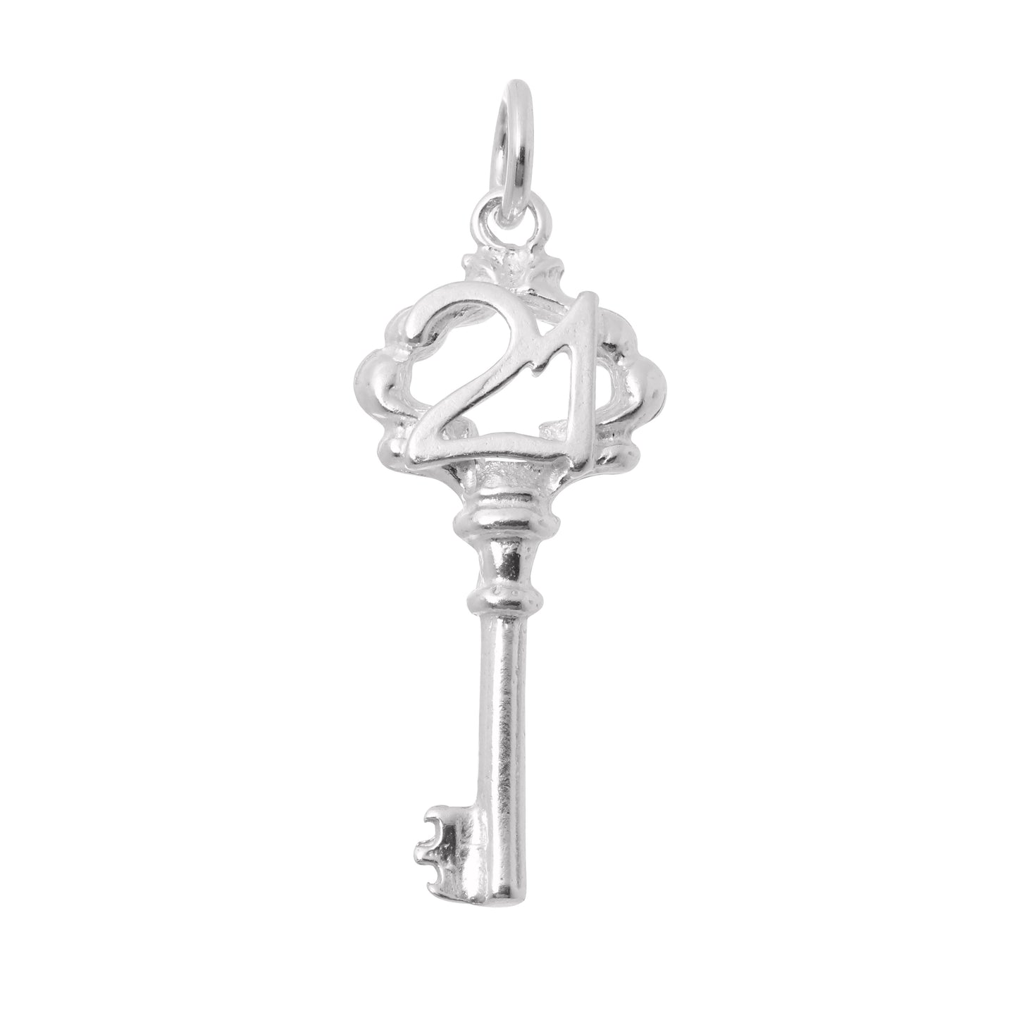 Sterling Silver 21st Key Charm