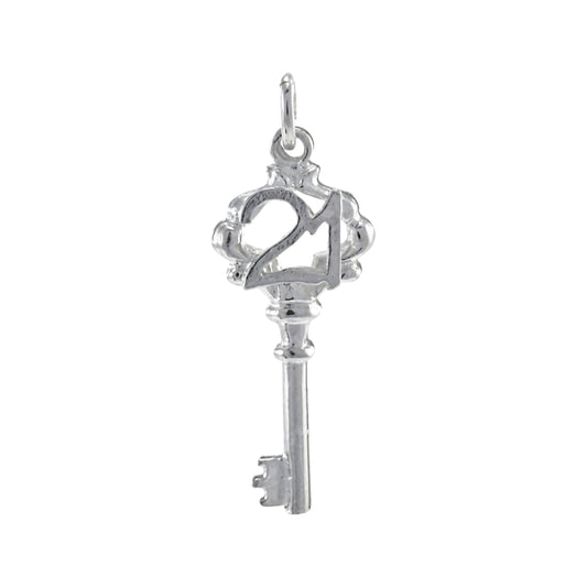 Sterling Silver 21st Key Charm