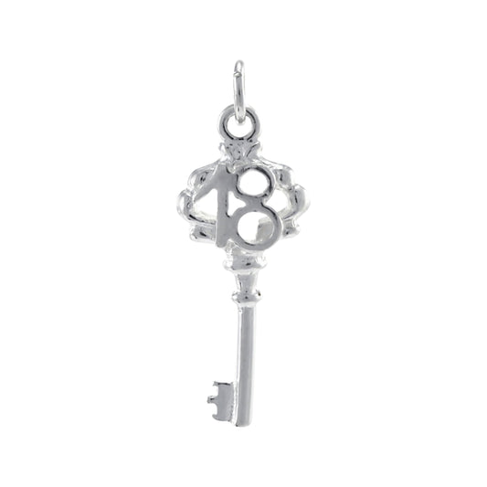 Sterling Silver 18th Key Charm