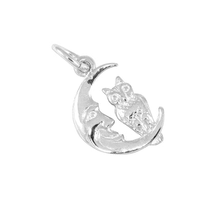 Sterling Silver Owl in Moon Charm