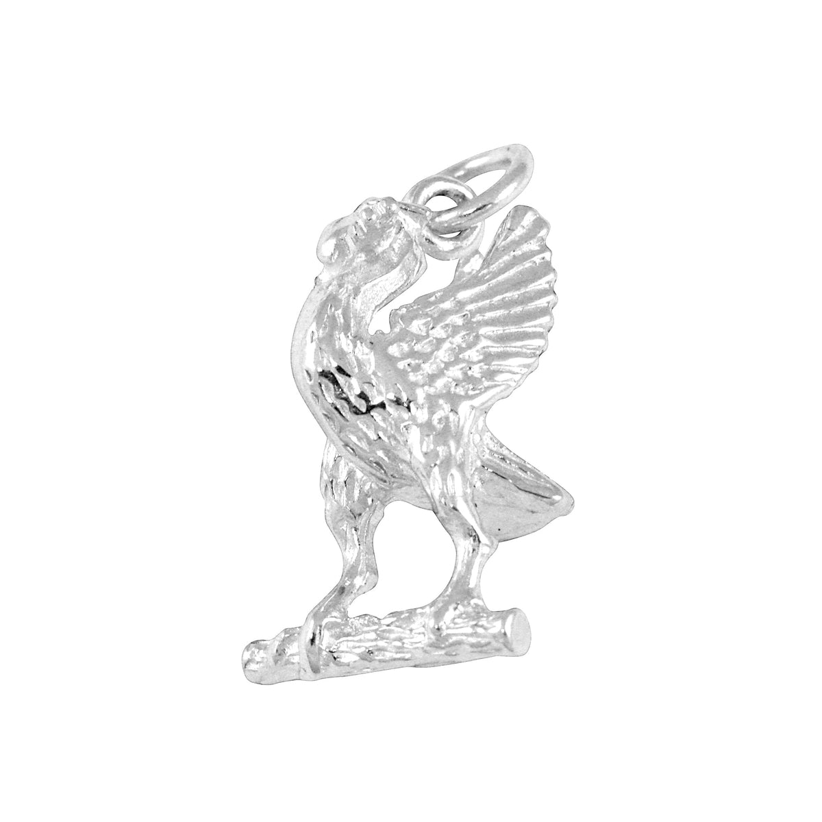 Sterling Silver Liver Bird on Branch Charm