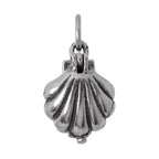 Sterling Silver Moveable Shell Charm With Faux Pearl