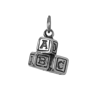 Sterling Silver ABC Blocks Charm